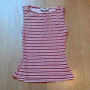 Weworewhat Red and White Striped Tank Top